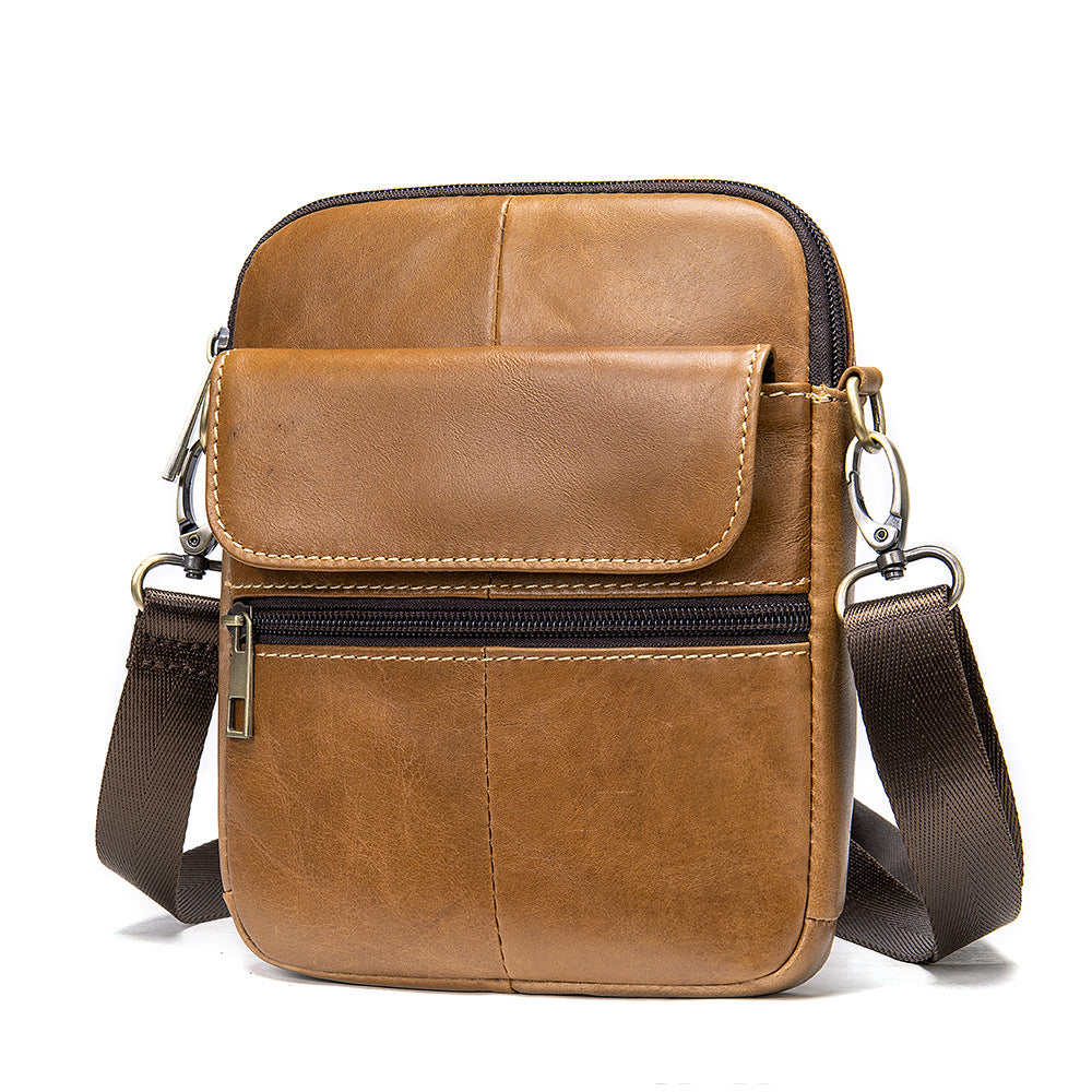 Men's Waist Bag New Messenger Bbag Shoulder Bag Men's Bag Leather Men Bags First Layer Leather Large Screen Mobile Phone Bag Men's Waist Bag New Messenger Bbag Shoulder Bag Men's Bag Leather Men Bags First Layer Leather Large Screen Mobile Phone Bag